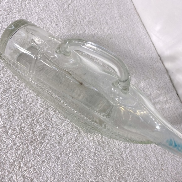 Vintage Unique Clear Glass Ship Decanter Bottle W Lid - Picture 11 of 16